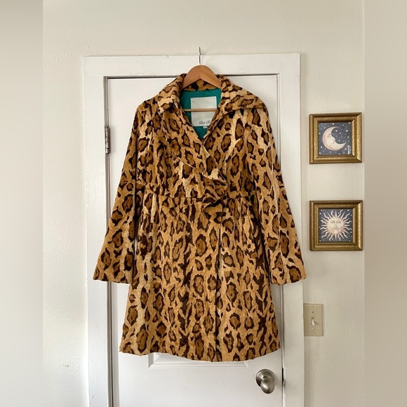 Beth Bowley Jackets & Blazers - Beth Bowley Leopard Faux Fur Coat Carrie Bradshaw Sz Small * Jaguar Y2K USA Sz 4